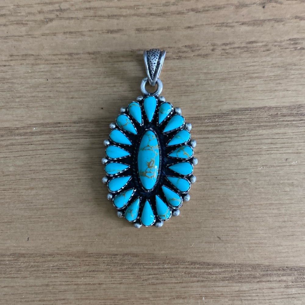 Turquoise sterling silver pendant from Bali.
